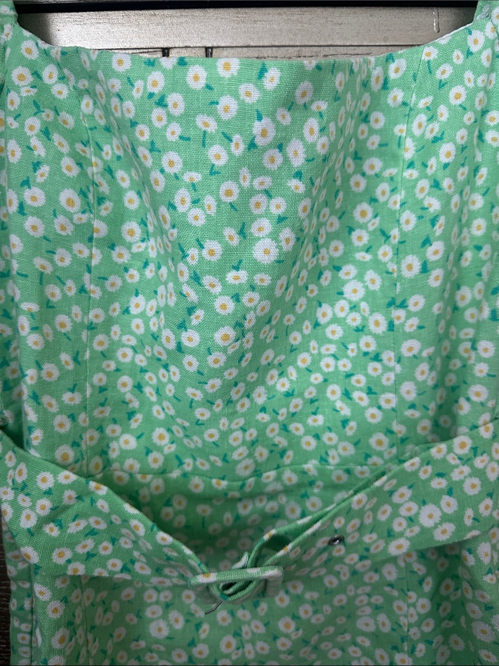 🛍️SALE🛍️ ZARA Green Puff-Sleeve Floral Mini Dress with Belt - Picture 3 of 7
